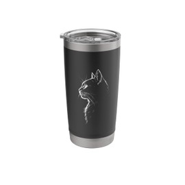 Minimalist cat design Stainless Steel Insulated Tumbler