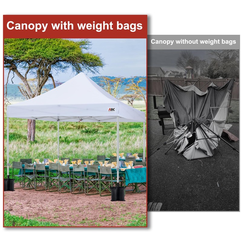 ABCCANOPY Canopy Weights 120 LBS Gazebo Tent Sand Bags,4pcs-Pack (Black)