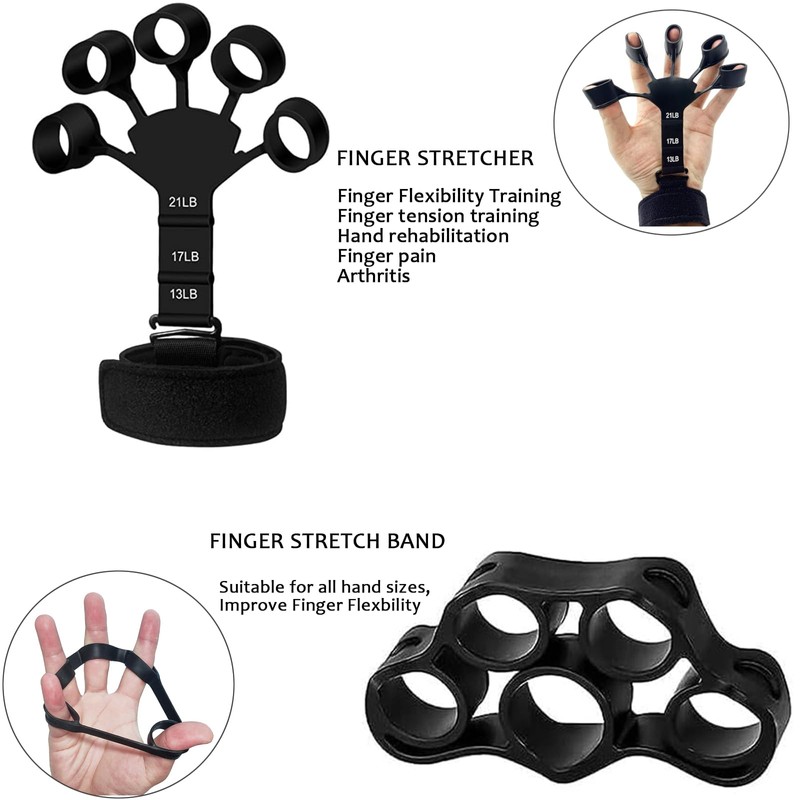 PACIOCEAN Grip Strength Trainer Kit (6 Pack), Counting Grip Strength,