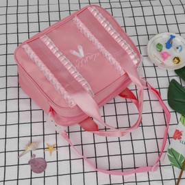 Jesustree Children's Dance Bag, Sports Bag Girls School Gymnastics Backpack Ballet Dance Shoe Bag Small Cute Embroidery, Petit Shoulder Bags with Waterproof, Pink, pink, Fashion
