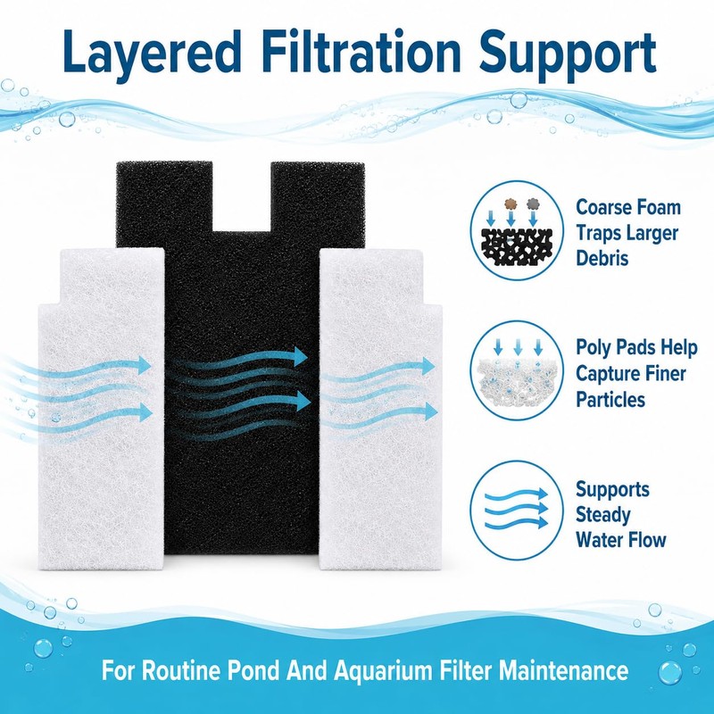 ziruirui Replacement Filter Pads Compatible with Pondmaster PMK 190