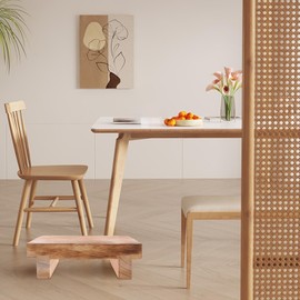 PRETYZOOM Wooden Step Stool for Kids One Step Stool Toddler Step Stool, High Riser Step Stool for Kitchen Bathroom Bedside (23.6" L*15.7" W*3.9" H)