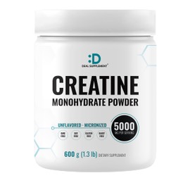 Instant Creatine Monohydrate Powder, 5g Per Serving – 120 Servings | Micronized, Unflavored, Fast Absorbing Formula | Supports Strength, Power & High-Intensity Training | Vegan, Keto, Non-GMO