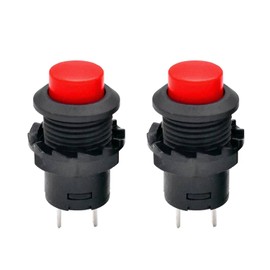 2 x Push Button Round Button 12 mm DIY AC 1.5 A/230 V 12 V Non-Momentary Button Switch Red