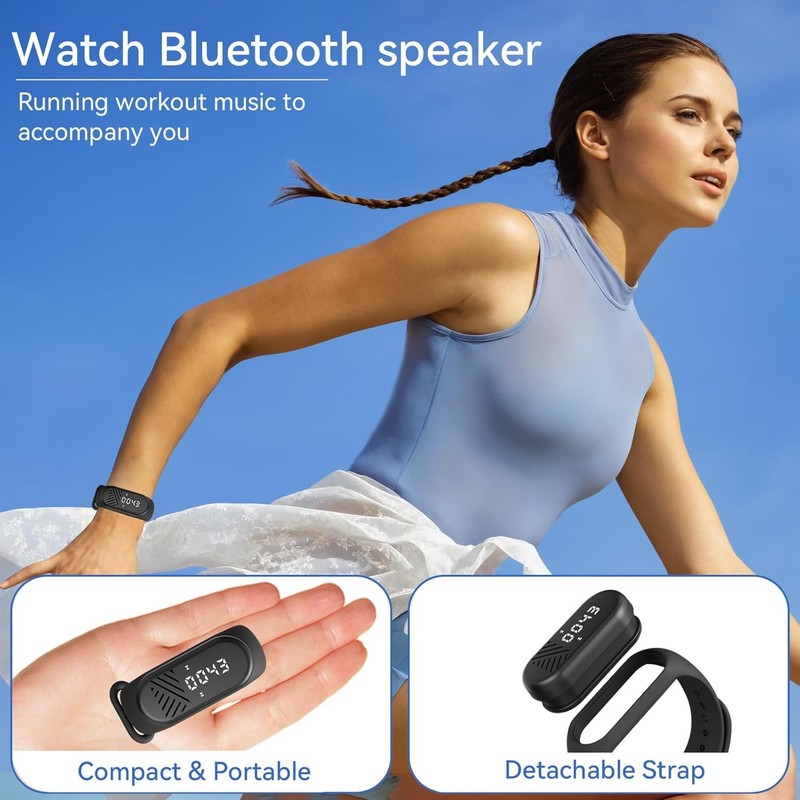 Wrist Speaker,Wearable Wireless Bluetooth Wristband,Portable Music Player for Hiking and
