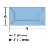 Light Blue Rectangle Glass Bevel 2"x 4" - Pack of 10