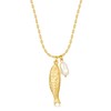 FILMOON Gold Fish Pendant Necklaces for Women Adjustable Necklace Pearl