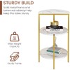 AWQM Marble Side End Table, 3-Tier Sofa Side Table,Small Round