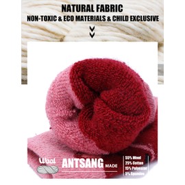 ANTSANG Kids Merino Wool Walking Socks for Toddlers Boys Girls Winter Hiking Thick Warm Heavy Thermal Cosy Crew Boot Cabin Gift Socks 6 Pairs（Animal Mix，8-12 Y）