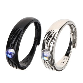 TEHAUX 3 Pairs Angel Pair Couples' Matching Jewelry Promise Rings for Couples