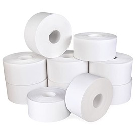 IDL Packaging 2.83" Water-Activated (Gummed) Tape, Standard-Duty 30 lbs Break Strength, 450' Roll Length, White Color (Pack of 10 Rolls) â Reinforced Packing Kraft Paper Tape with Strong Adhesive