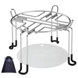 Countertop Water Filter Stand - Detachable Stainless Steel Stand Suitable for Most Brand Gravity Fed Water Filter System,9.4" Diameter by 6.3" Tall,Includes Gray Waterproof Pads and Storage Bags