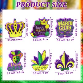 6 Pcs Mardi Gras Table Decorations, Carnival Wooden Table Centerpiece Sign, Mardi Gras Tiered Tray Decor for Home Room Kitchen Mantel Masquerade New Orleans Style Party Favors Decor Supplies