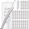 Dermaplaning Tool with 20 Replaceable Blades, Face Exfoliation Razor, Peach