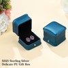 Iefil 925 Sterling Silver Stud Earrings for Women, Amethyst Tanzanite