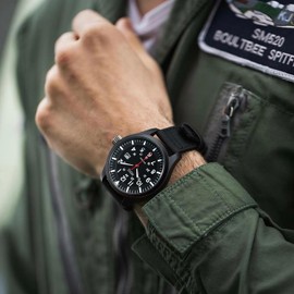 Infantry Mens Analogue Watch Military Field Style,Mens Watches w/Date 12/24 Hr Display,Japanese Movement,Rugged Large Face,Breathable Black Nylon Strap, Classic Tactical Work Watch for Men