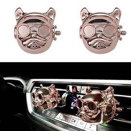 Car Air Fresheners Vent Clips for Festival Car Accessories Interior Decorations for Men Women Teens,Handsome dog's head Decoration,Car Scents Truck Stuff,Funny Festival Gifts for Friend(golden)