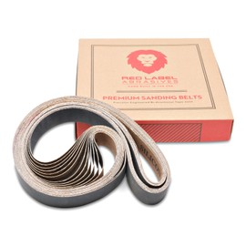 Red Label Abrasives 1 X 30 Inch Sanding Belts - Industrial Grade Silicon Carbide (Choose a Grit) - 12 PACK - For Knife Sharpening and Metalworking (Ultra Fine Grit Assortment)