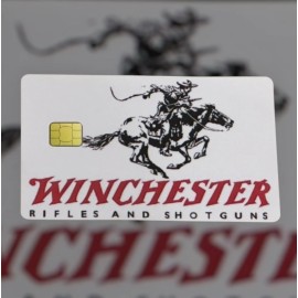 YOURSOCREATION WINCHESTER RIFLES SHOTGUNS RED WHT BLK Credit Debit Card Skin Cover Sticker 1PC