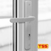 TSS White UPVC Door Handle Pair Set, 92mm PZ (Centres),