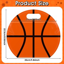 24pcs Basketball Snack Bags with Handles Reusable Sealed Stand-Up Goody Bags, Basketball Themed Party Favors Birthday Supplies for Team Practice/Game Day, Gifts for Basketball Lovers, Players, Coaches