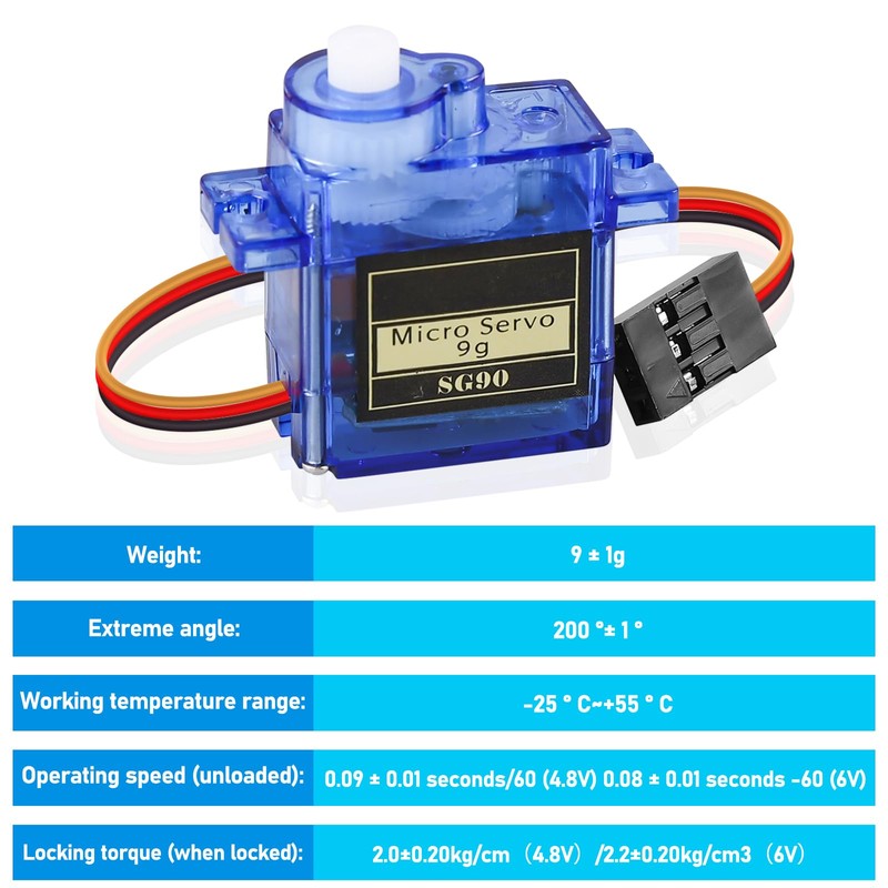 Pack of 12 9G Micro Servo Motor: Micro Servo Motor