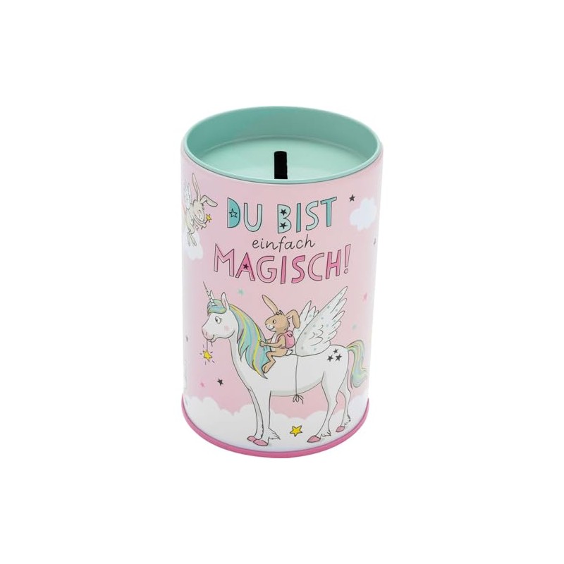 GRUSS & CO Money Box Unicorn Motif, Metal Tin with