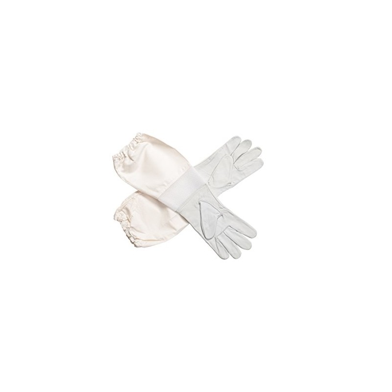 Forest Beekeeping Gloves, Premium Goatskin Leather Beekeeper's Glove with white
