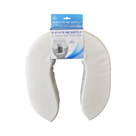 Blue Jay An Elite Healthcare Brand Elevate ME Softly Elevate Foam Toilet Seat Designed | 4 inch Seat Lifter Comfortable Sitting for Elderly Personal Care with Adjustable Hook and Look Closure