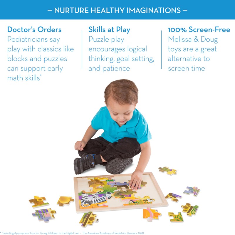 Melissa & Doug 3-Puzzle Jigsaw Set - Dinosaurs, Ocean, and