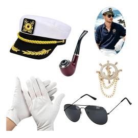 5 Set Sombrero Ajustable Capitan Marinero Gorro Gorra Yate