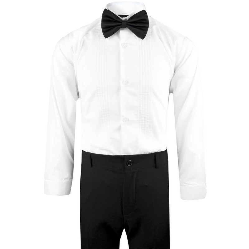 Black n Bianco Conjunto moderno de esmoquin para niño, Negro,