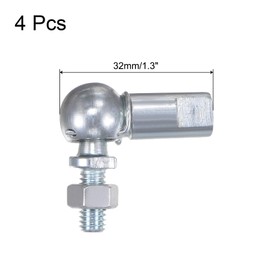 uxcell 4pcs CS10 M6 Angle Ball Joint, M6x1.0 Right Hand Thread, A3-Steel Self-lubricating Ball Socket End Fitting