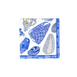 Caspari Coquillage Blue Luncheon Napkins - 2 packs of 20 Napkins