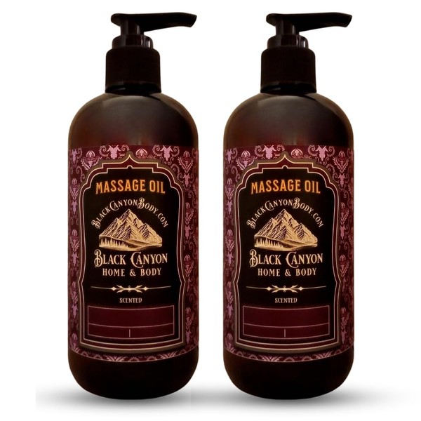 Black Canyon BlackBerry Scented Massage Oil, 12 Oz (2 Pack)