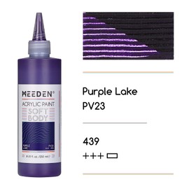 MEEDEN Soft Body Acrylic Paint: Purple Lake Matte Finish - 250ml/8.45oz Bulk Acrylic Colors in Ergonomic Bottle - Fluid Flow Art Paints for Artists Canvas Painting