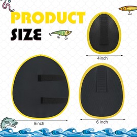 VioraWhite 9 Pack Fishing Lure Covers Bait Gloves Lure Covers 4/6/9 Inch Lure Hook Covers Easily See Bait Glove to Keep Fishermen Fishing Safe for Fishing Rod(Yellow)