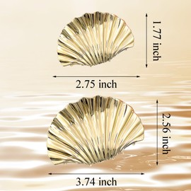 2 Pcs Gold Shell Claw Clips Metal Seashell Hair Clips Beach Decorative Hair Accessories for Women Girls