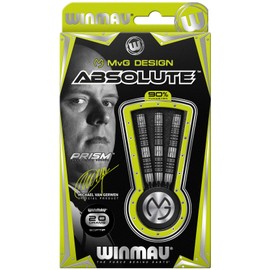 WINMAU Michael van Gerwen MvG Absolute Tungsten Softip Darts Set 18 g with Prism Flights and Vecta Shafts (Stems)
