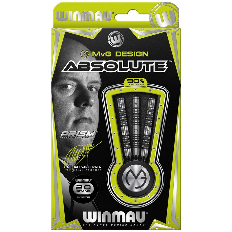 WINMAU Michael van Gerwen MvG Absolute Tungsten Softip Darts Set