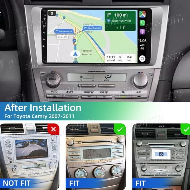 CFRIATO For Toyota Camry 2007-2011 Android 15 Apple CarPlay Car
