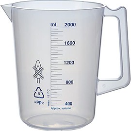 TRUSCO HPB-2000 Polypropylene Blue Scale Beaker 6.8 fl oz (2,000 ml) (with handle)