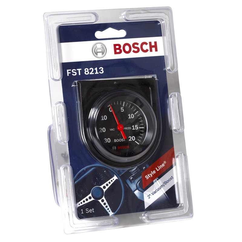 Actron Bosch SP0F000050 Style Line 2" Mechanical Vacuum/Boost Gauge (Black