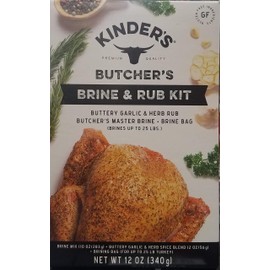 Kinder's Butcher's Turkey Brine and Rub Kit with Brining Bag, Garlic and Herb, 12-ounces