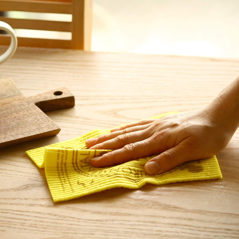Ecomfort House Absorbent Quick Drying Sponge Wipes, Eco-Friendly, Yellow, Nordic
