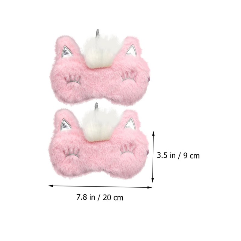 TOVINANNA 2Pcs Furry Eye Covers Plush Sleep Masks for Comfortable
