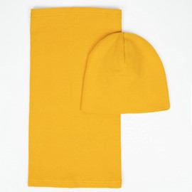 Foruhoo Baby Girls Beanie Hat + Tube Scarf Set of 2 Winter Hat for Boys Girls Cotton, Cotton set: yellow