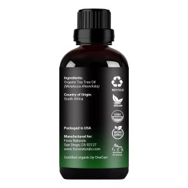 Fiora Naturals Aceite Esencial De Árbol De Té Orgánico 100% Puro