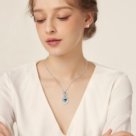 XIUDA Infinity Cremation Urn Necklace for Ashes Keepsake Cremation Jewelry Stainless Steel Memorial Ashes Necklace for Women