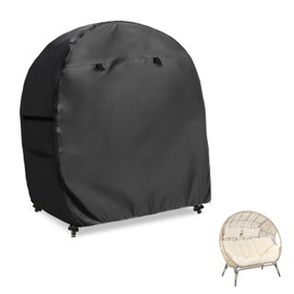 Sobana Waterproof Egg Chair Cover with Double Zipper,Outdoor Double Seat Hanging Egg Chair Cover, 35.4 x 57.1 x 56.3 Inch,Black